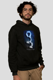 Metamfetamin Molekül Neon Baskılı Unisex Siyah Kapüşonlu Sweatshirt