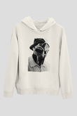 Mf Doom Baskılı Beyaz Unisex Kapüşonlu Sweatshirt