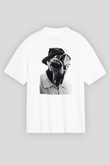 Mf Doom Baskılı Beyaz Unisex Oversize Tişört - Tshirt