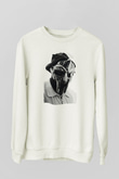 Mf Doom Baskılı Beyaz Unisex Sweatshirt