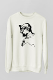 Mf Doom Baskılı Beyaz Unisex Sweatshirt