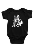 Mf Doom Baskılı Unisex Siyah Bebek Body - Zıbın