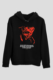 Mf Doom Baskılı Unisex Siyah Hoodie