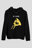 Mf Doom Baskılı Unisex Siyah Hoodie