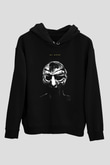 Mf Doom Baskılı Unisex Siyah Hoodie