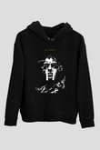 Mf Doom Baskılı Unisex Siyah Hoodie