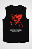Mf Doom Baskılı Unisex Siyah Kolsuz Tişört - Tshirt