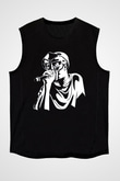 Mf Doom Baskılı Unisex Siyah Kolsuz Tişört - Tshirt