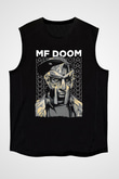 Mf Doom Baskılı Unisex Siyah Kolsuz Tişört - Tshirt