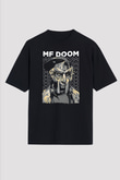 Mf Doom Baskılı Unisex Siyah Oversize Tişört - Tshirt