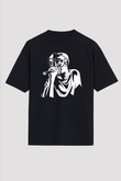 Mf Doom Baskılı Unisex Siyah Oversize Tişört - Tshirt