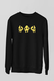 Mf Doom Baskılı Unisex Siyah Sweatshirt