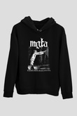Mgla Baskılı Unisex Siyah Kapüşonlu Sweatshirt
