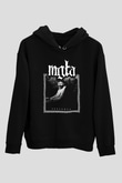 Mgla Baskılı Unisex Siyah Kapüşonlu Sweatshirt