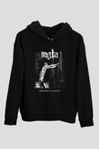 Mgla Baskılı Unisex Siyah Kapüşonlu Sweatshirt