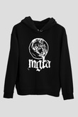 Mgla Baskılı Unisex Siyah Kapüşonlu Sweatshirt