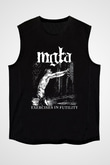 Mgla Baskılı Unisex Siyah Kolsuz Tişört - Tshirt