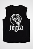 Mgla Baskılı Unisex Siyah Kolsuz Tişört - Tshirt