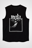 Mgla Baskılı Unisex Siyah Kolsuz Tişört - Tshirt