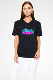 Miami Vice Siyah Unisex  V Yaka Tişört