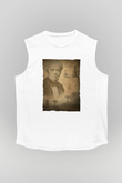 Michael Faraday Baskılı Unisex Kolsuz Beyaz Tişört - Tshirt