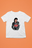 Michael Jackson Baskılı Beyaz Unisex Çocuk Tişört