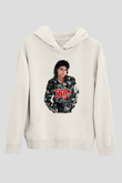 Michael Jackson Beyaz Unisex Kapşonlu Sweatshirt