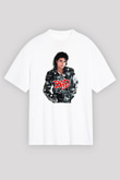 Michael Jackson Beyaz Unisex Oversize Tişört T-Shirt