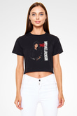 Michael Jackson Siyah Crop Top Tişört