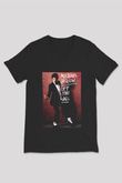 Michael Jackson Siyah Unisex V Yaka Tişört T-Shirt