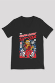 Michael Jackson Thriller Baskılı Unisex Siyah V Yaka Tişört