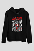 Michael Jakson Zombie Baskılı Unisex Siyah Hoodie