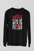Michael Jakson Zombie Baskılı Unisex Siyah Sweatshirt