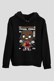 Michael Jordan Baskılı Unisex Siyah Hoodie