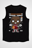 Michael Jordan Baskılı Unisex Siyah Kolsuz Tişört