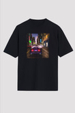 Midnight Club Siyah Unisex Oversize Tişört T-Shirt