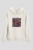 Migos Baskılı Unisex Beyaz Kapüşonlu Sweatshirt