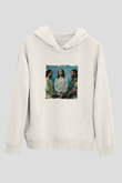 Migos Baskılı Unisex Beyaz Kapüşonlu Sweatshirt