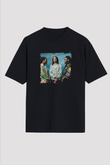 Migos Baskılı Unisex Oversize Siyah Tişört