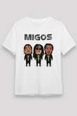 Migos Beyaz Unisex Tişört T-Shirt - TişörtFabrikası