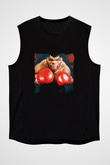 Mike Tyson Baskılı Unisex Siyah Kolsuz Tişört