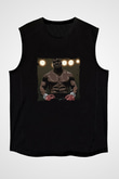 Mike Tyson Baskılı Unisex Siyah Kolsuz Tişört