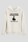 Mikrobiyolog Beyaz Unisex Kapüşonlu Sweatshirt