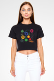 Mikrobiyolog Siyah Crop Top Tişört