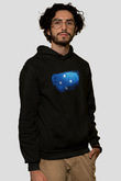 Mikronezya - Micronesia Bayrağı Baskılı Unisex Siyah Kapüşonlu Sweatshirt