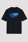 Mikronezya - Micronesia Bayrağı Baskılı Unisex Siyah Oversize Tişört