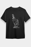 Mikroskop Baskılı Unisex Siyah Tişört - Tshirt