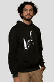 Miles Davis Baskılı Unisex Siyah Kapüşonlu Sweatshirt