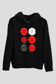 Miles Davis Baskılı Unisex Siyah Kapüşonlu Sweatshirt