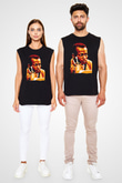 Miles Davis Baskılı Unisex Siyah Kolsuz Tişört - Tshirt
